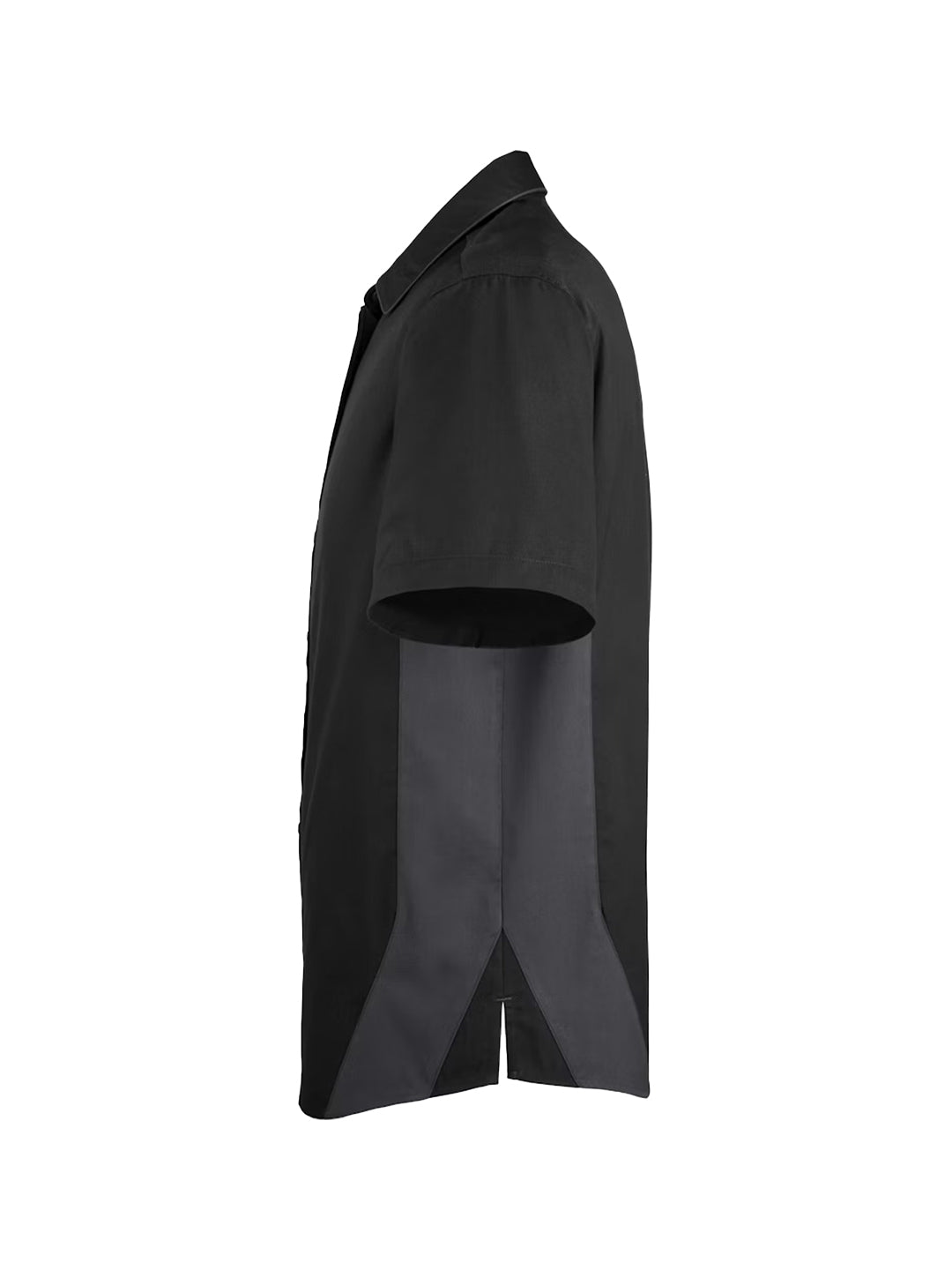 AUVE - Men's Short Sleeve Bowling Shirt - Black / Dark Charcoal